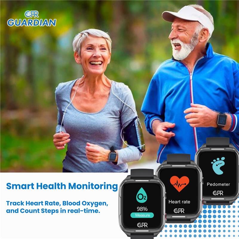CPR Guardian Active Personal Alarm Watch with Emergency SOS Button, Pinpoint GPS Location Tracking when Outdoors, Two-Way Calling, Health Monitoring and Medical Reminders (Service Plan Needed)
