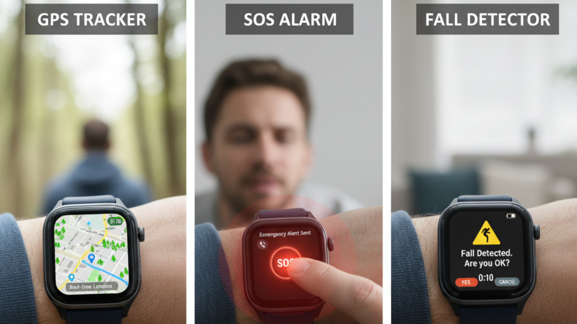 What’s the Difference Between GPS Trackers, SOS Alarms, and Fall Detectors