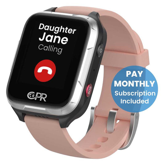 CPR Guardian Active Personal Alarm Watch with Emergency SOS Button, Pinpoint GPS Location Tracking, Two-Way Calling, Health Monitoring and Medical Reminders (All-inclusive 12-Month Plan)