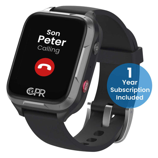 CPR Guardian Active Personal Alarm Watch with Emergency SOS Button, Pinpoint GPS Location Tracking, Two-Way Calling, Health Monitoring and Medical Reminders (All-inclusive 1-Year Plan)