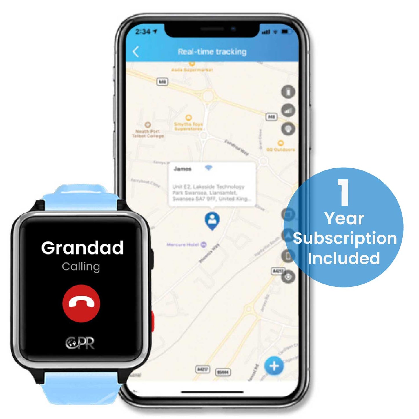 CPR Guardian Adventure for Kids with Real-Time Tracking, GPS Trail Logging, Two-Way Phone Calling, Emergency SOS (All-inclusive 1-Year Plan)