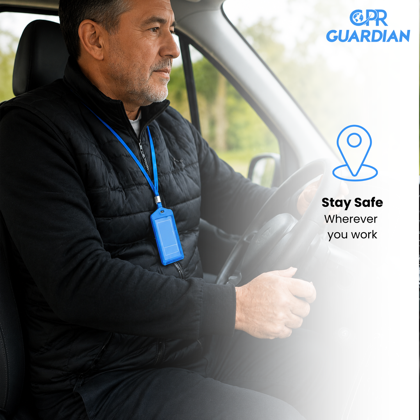 CPR Guardian ID Card GPS Location Tracker with SOS Emergency Button and Two-Way Calling | Lone Worker Safety Device & Personal Panic Alarm