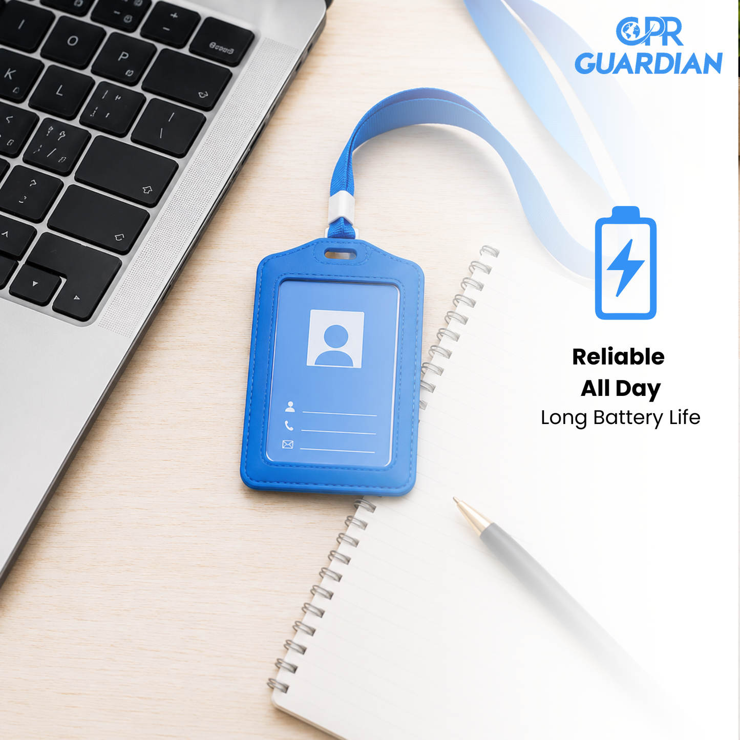 CPR Guardian ID Card GPS Location Tracker with SOS Emergency Button and Two-Way Calling | Lone Worker Safety Device & Personal Panic Alarm