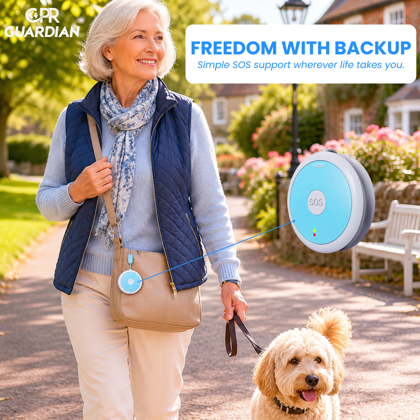 CPR Guardian Pendant Alarm with SOS, GPS, 4G Emergency Alert Button with Two-Way Calling & Live Location Tracking