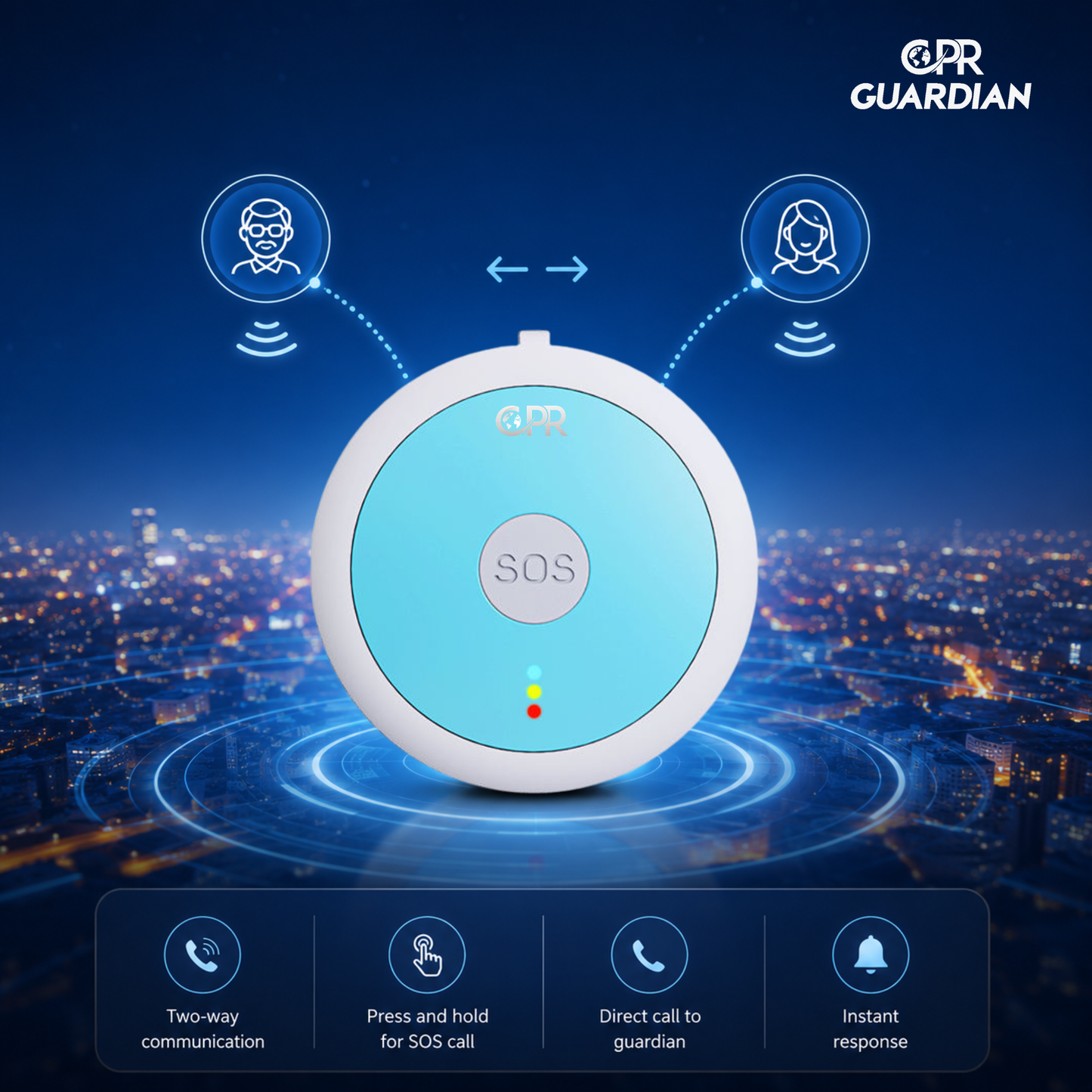 CPR Guardian Pendant Alarm with SOS, GPS, 4G Emergency Alert Button with Two-Way Calling & Live Location Tracking