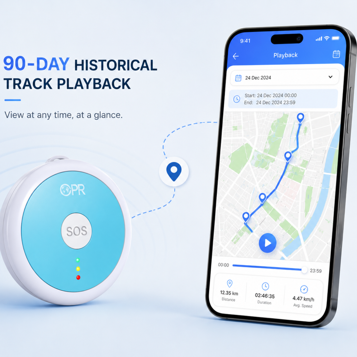 CPR Guardian Pendant Alarm with SOS, GPS, 4G Emergency Alert Button with Two-Way Calling & Live Location Tracking